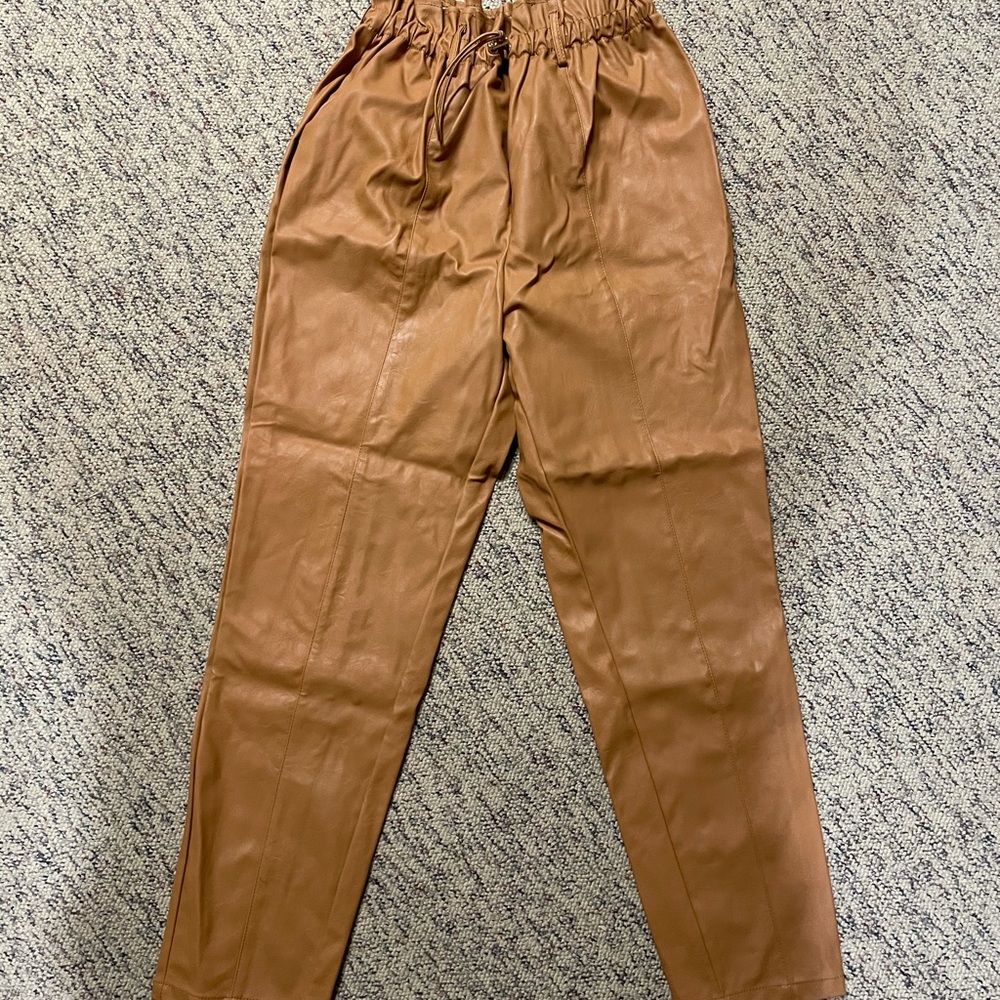 Faux leather pants